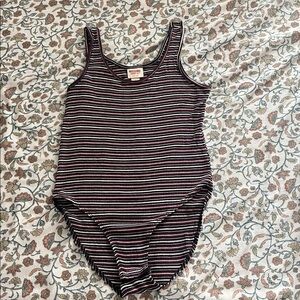 Mossimo Supply Co. Black and White Striped Bodysuit